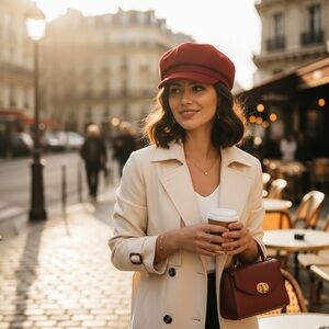 Camden Layne Merlot Wool Newsboy Hat